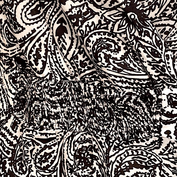 Lands End Black White Paisley Print Faux V-Neck Wrap Sleeveless MIDI Dress SZ 14 - Picture 11 of 13